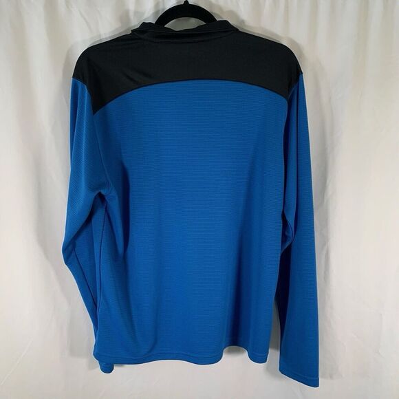 Kansas Jayhawks Sweater Mens Medium Blue 1/2 Zip Long Sleeve Pullover Turtleneck - Picture 6 of 7